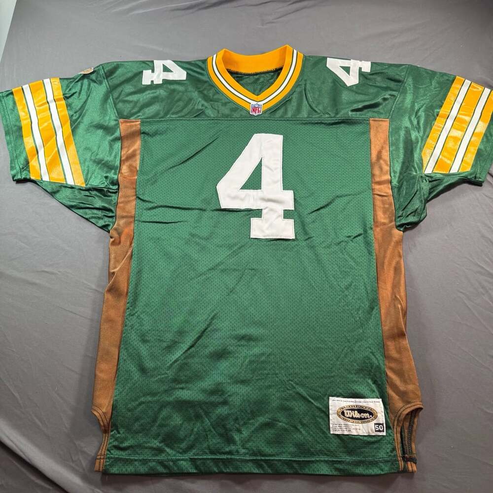 Brett Favre Green Bay Packers #4 Wilson Prestige NFL Jersey Size 50